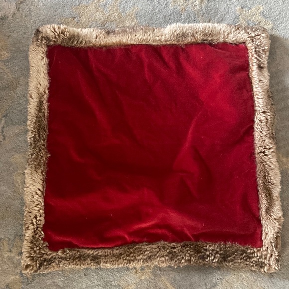 Pottery Barn Accents Pottery Barn Red Velvet And Fur 2 By 20 Pillow